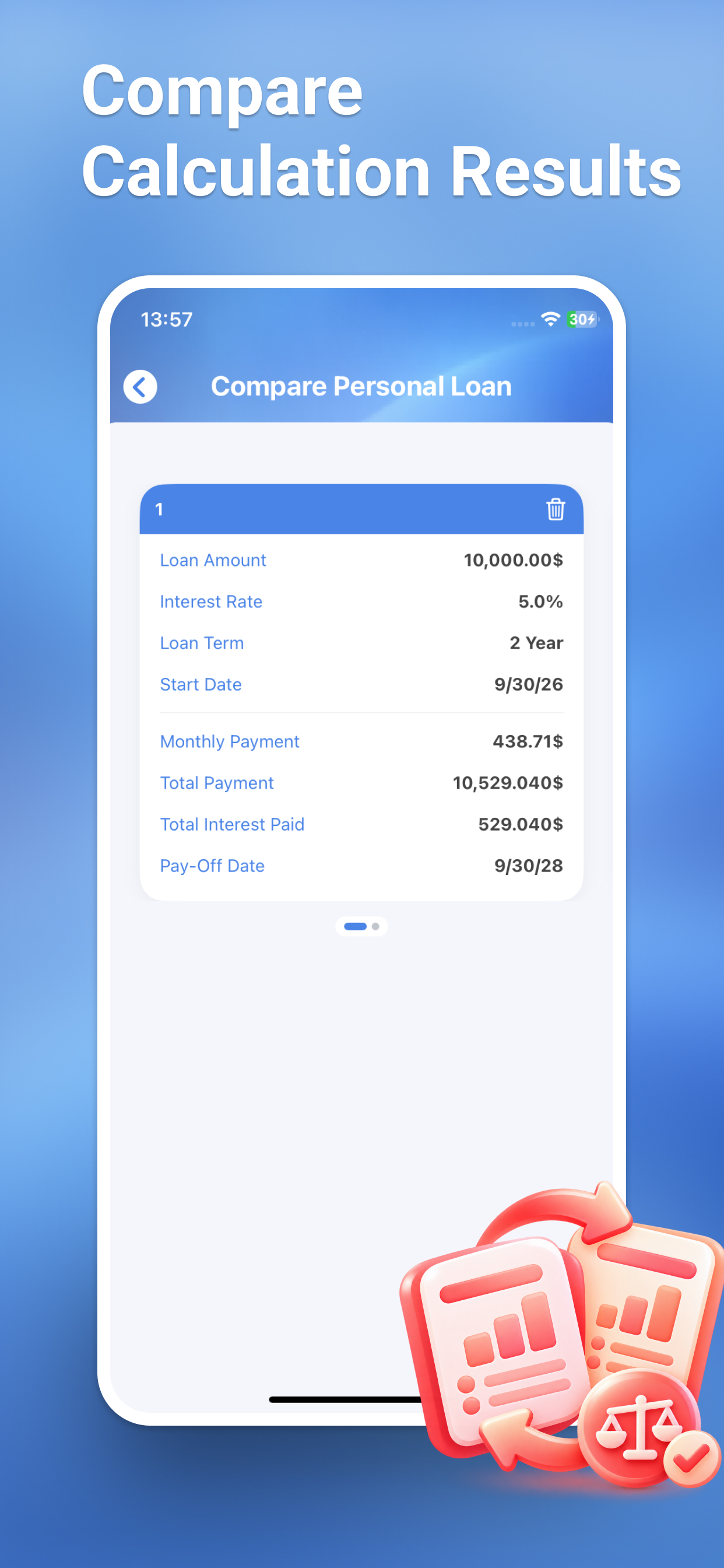 Compare loan calculation results